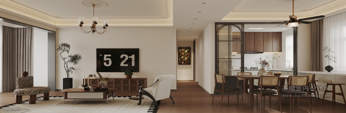 现代中古客厅电视背景墙