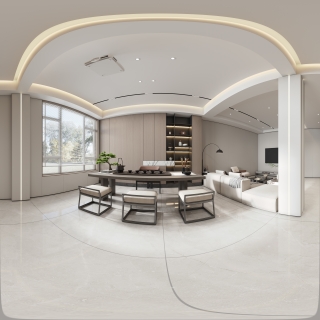 新中式客厅全景