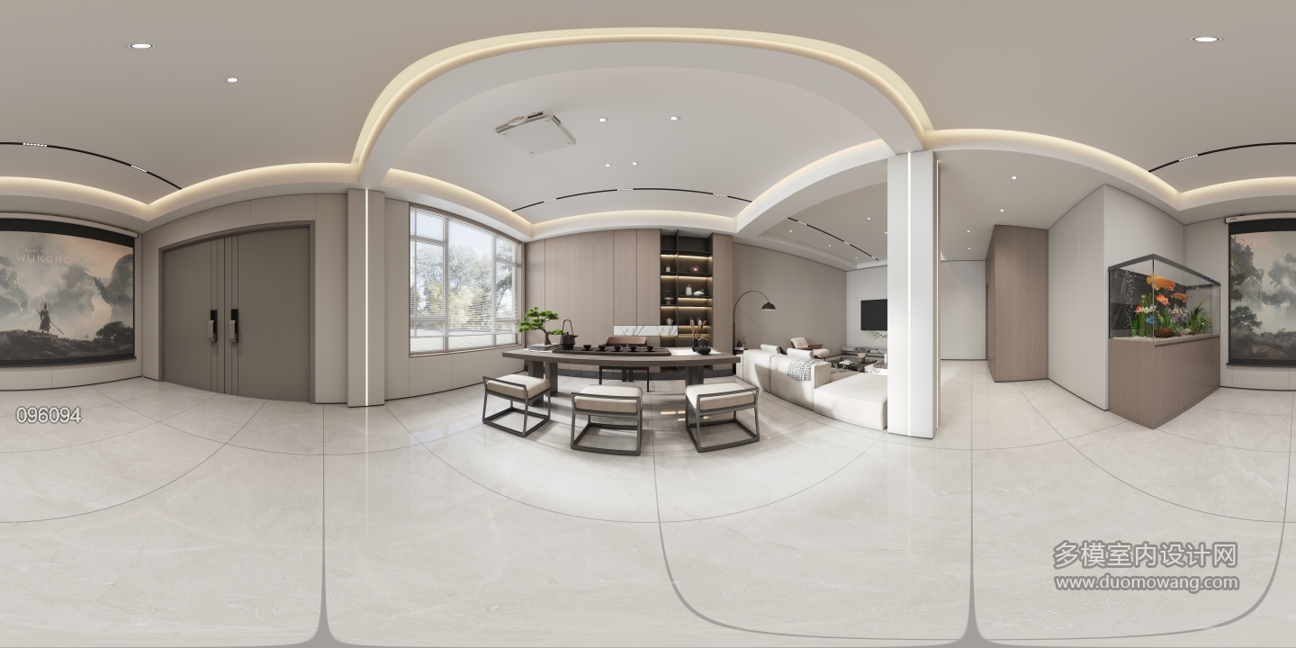 新中式客厅全景