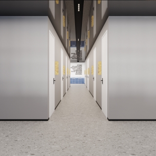 现代直播室过道