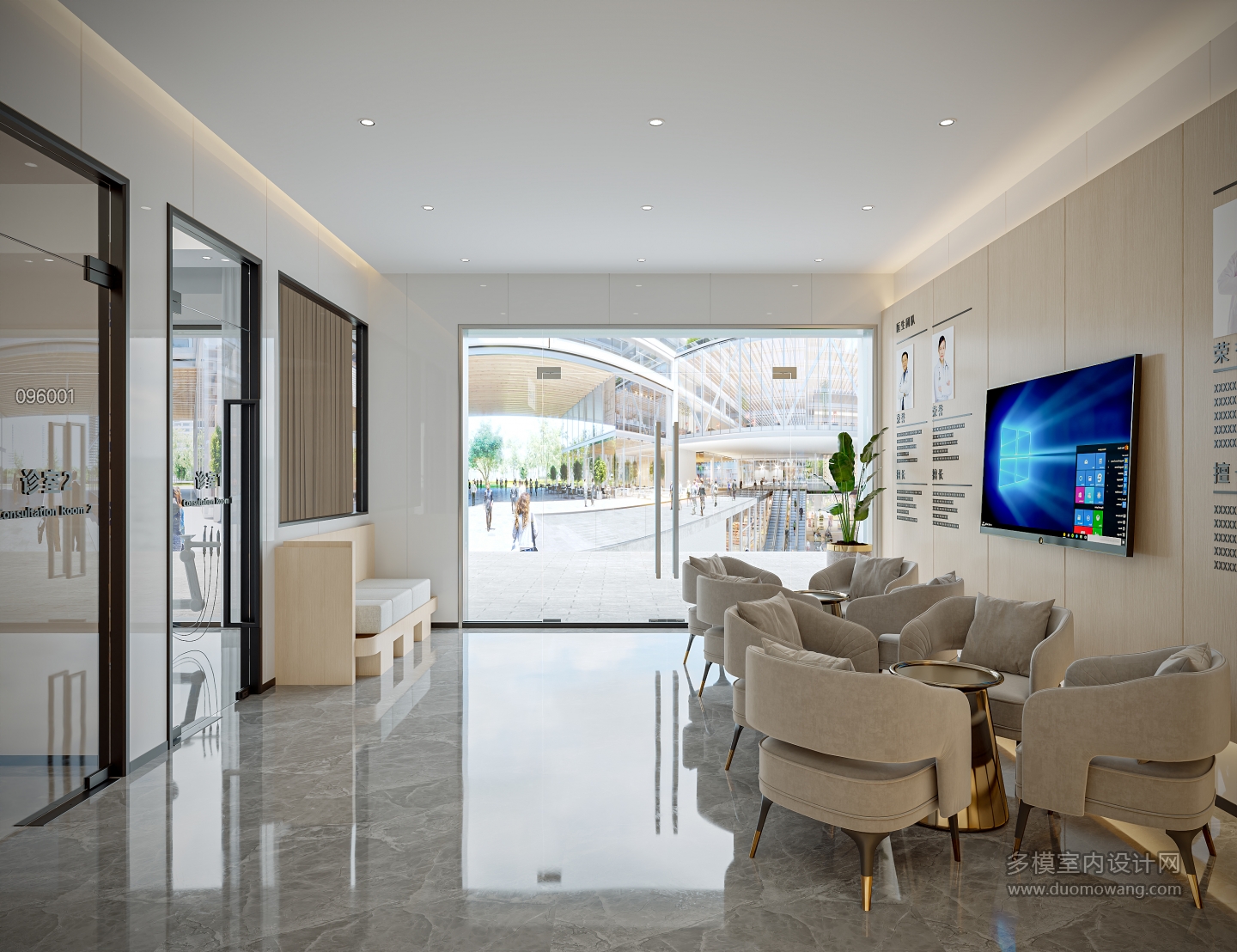 现代牙科诊所一层大厅静态2