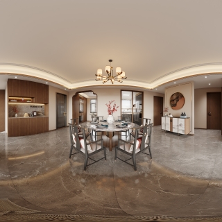 新中式一层客餐厅