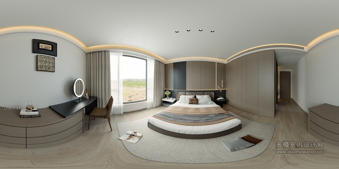 现代卧室全景