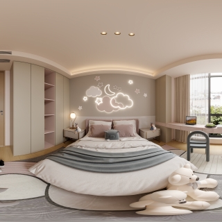 现代女孩房全景