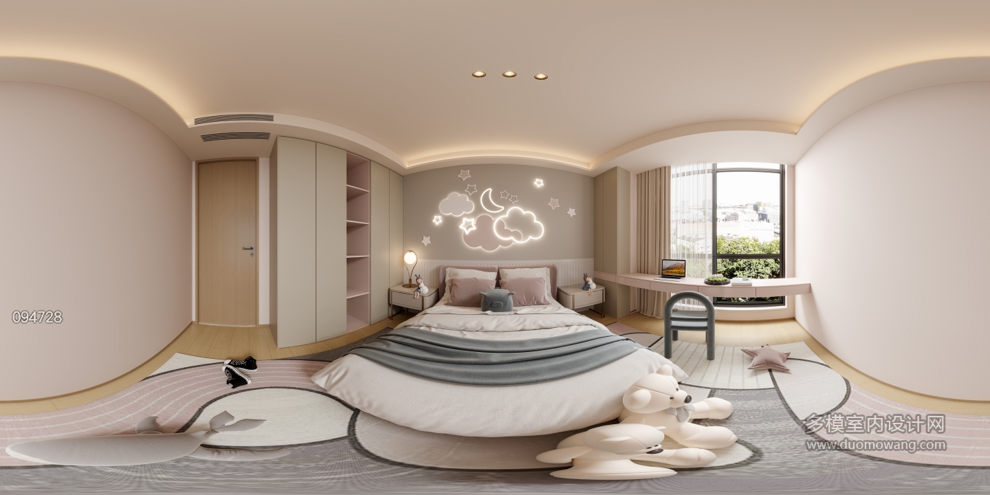 现代女孩房全景