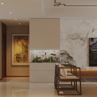 新中式客厅电视背景墙