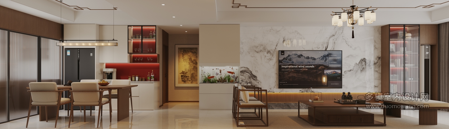 新中式客厅电视背景墙