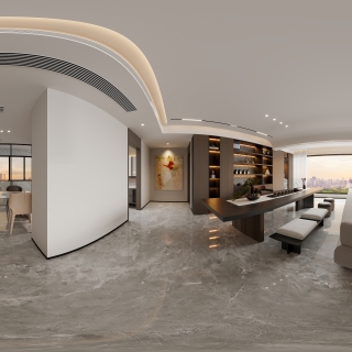 现代客餐厅全景