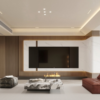 现代轻奢电视墙