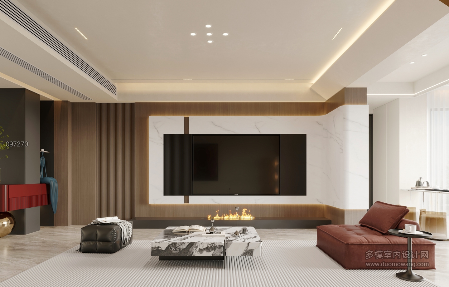 现代轻奢电视墙