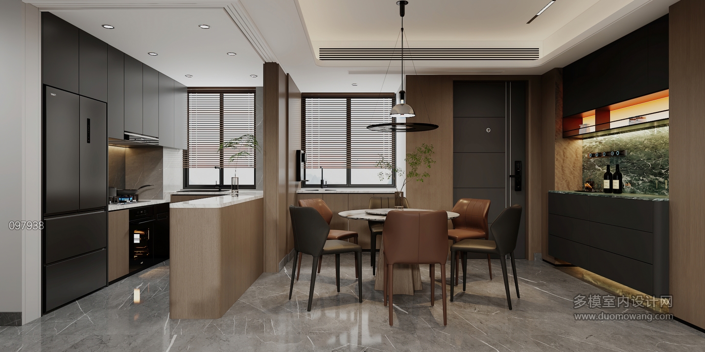 现代意式餐厅厨房静态