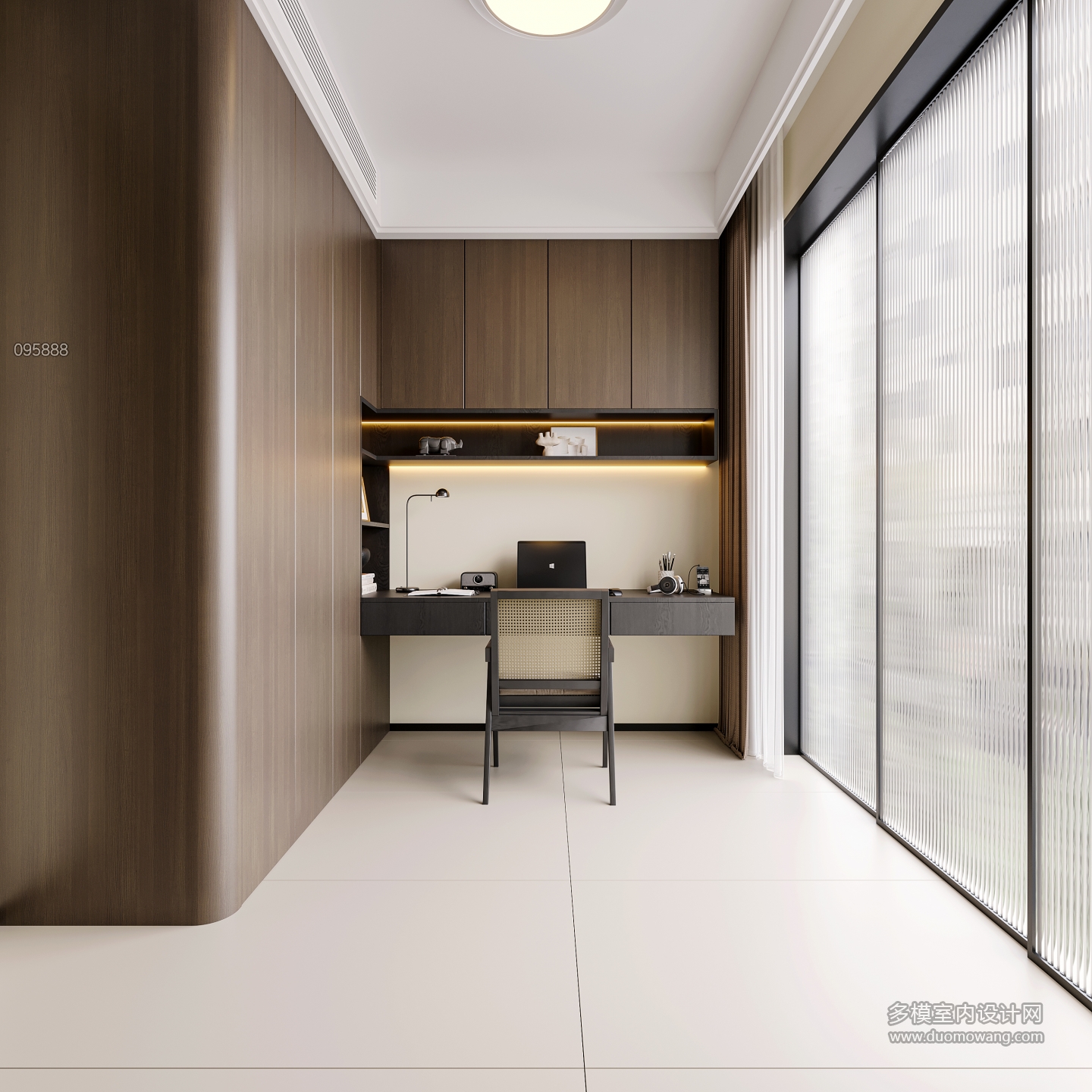 现代主卧书房透视