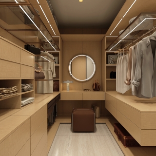 现代负二楼衣帽间001