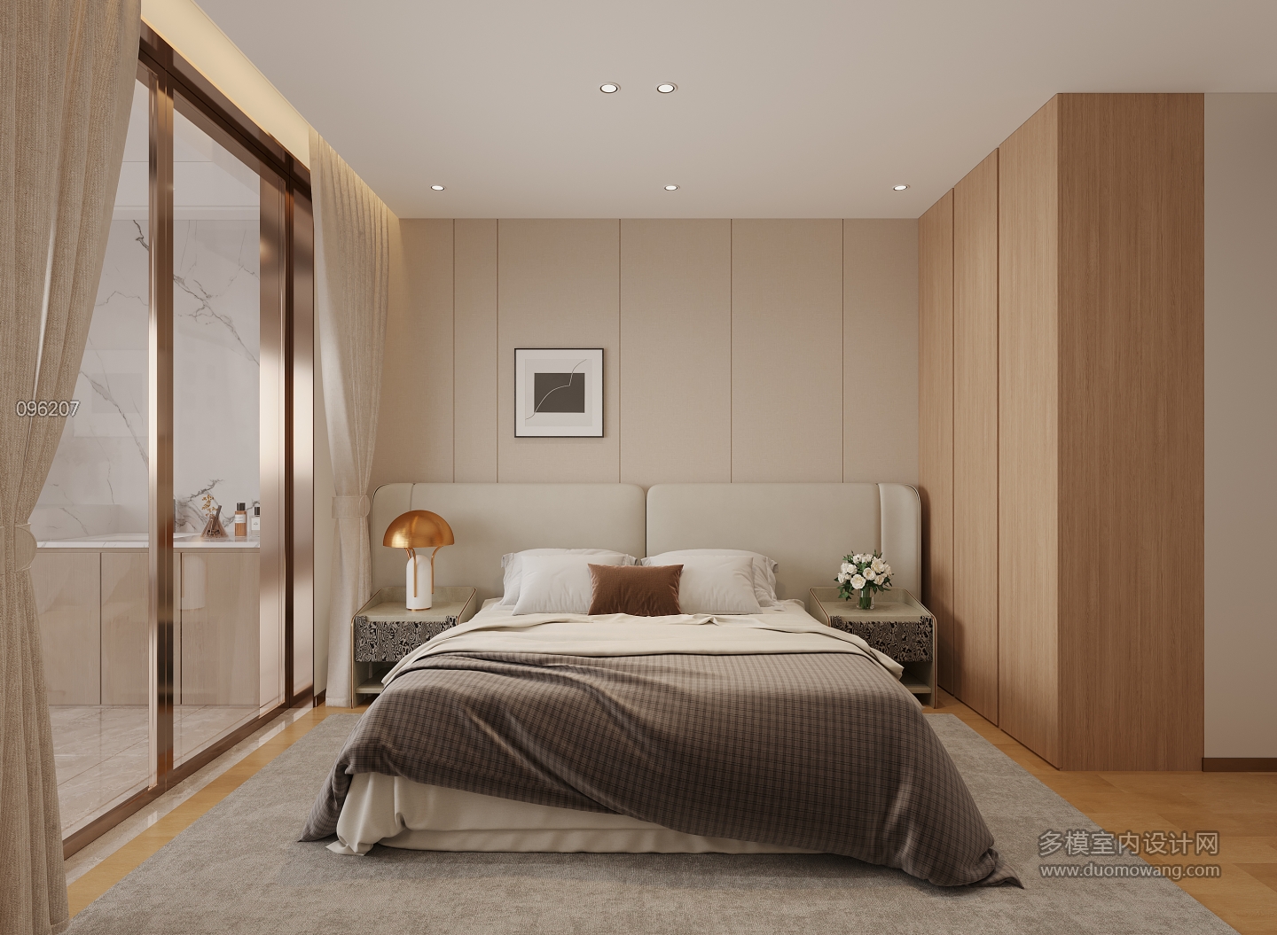 现代电视墙背后卧室