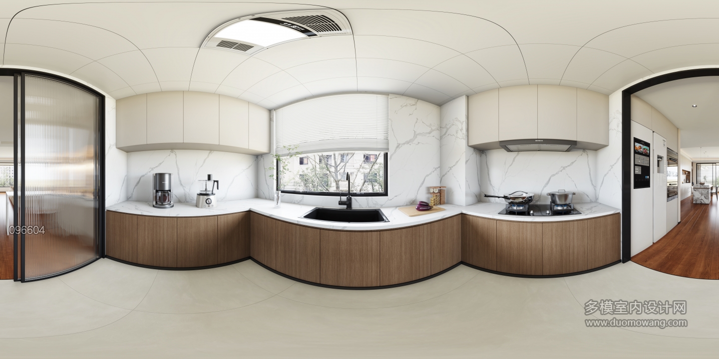 现代厨房全景