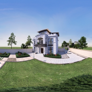 905白麻石别墅全景