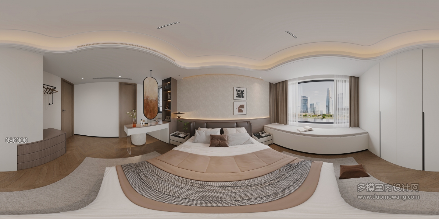 现代主卧360