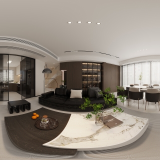 现代一楼客厅全景