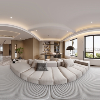 现代客餐厅全景