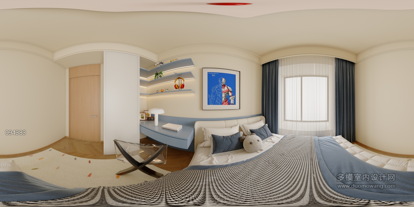 现代次卧全景