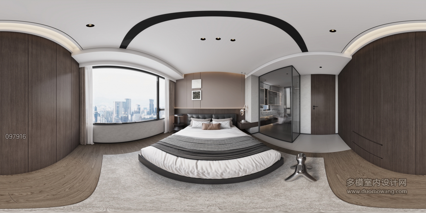 现代主卧全景