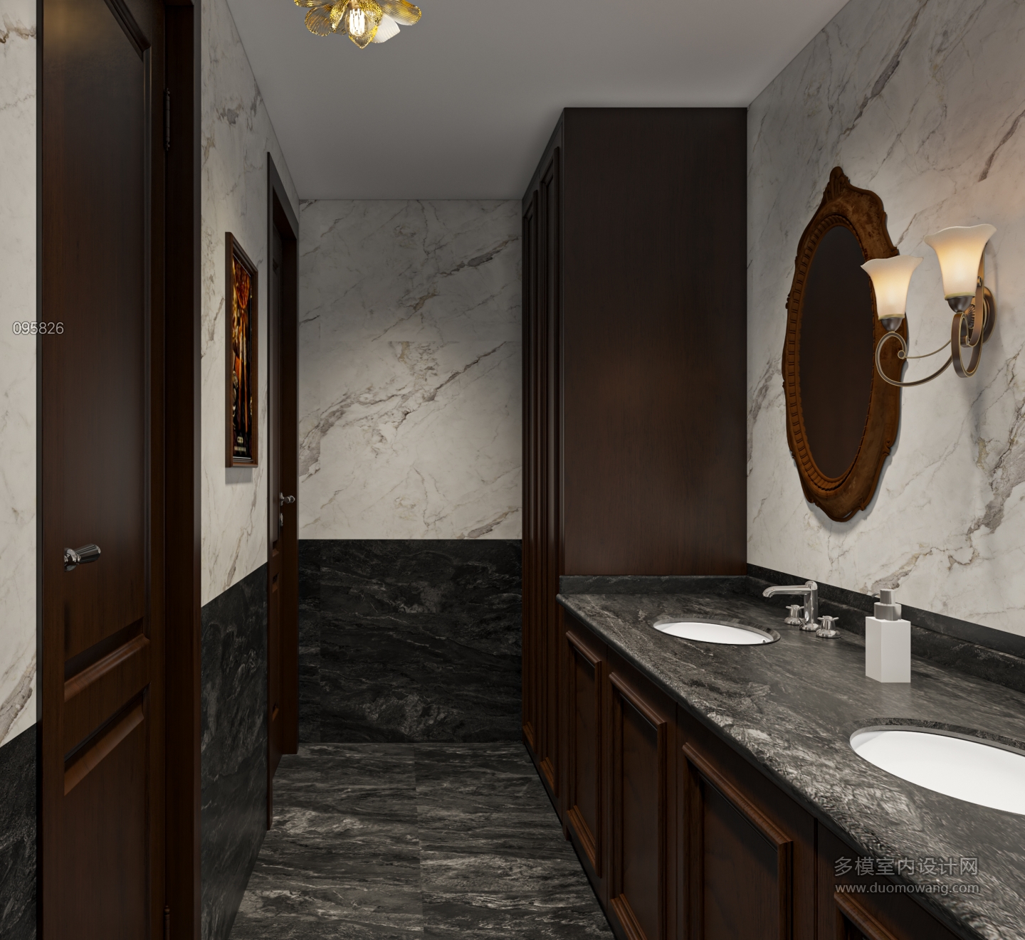 美式雪茄吧二楼卫生间单张