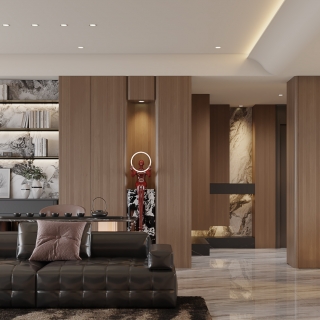 意式客餐厅_沙发墙静态