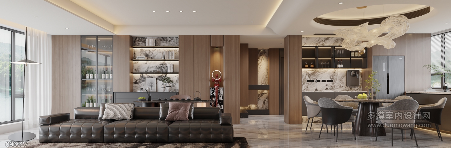 意式客餐厅_沙发墙静态