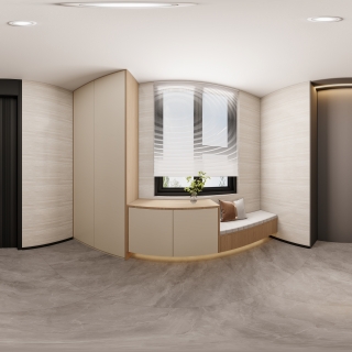 原木电梯间-全景