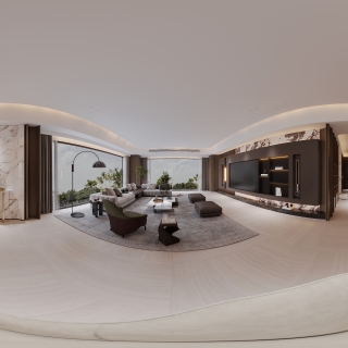 意式现代客餐厅全景