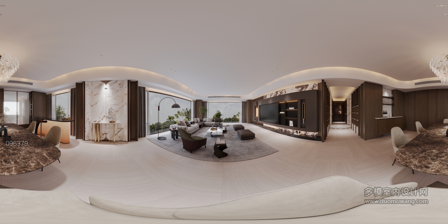 意式现代客餐厅全景