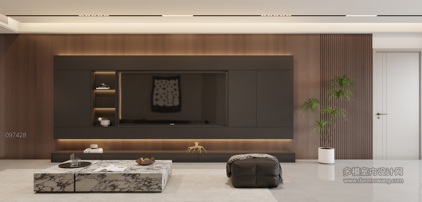 意式客厅-电视墙