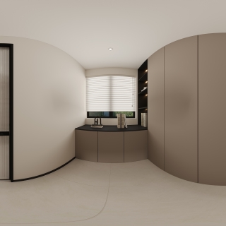 现代二楼主卧衣帽间全景