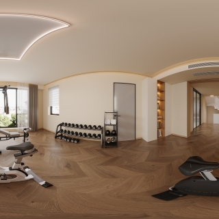 现代起居室全景