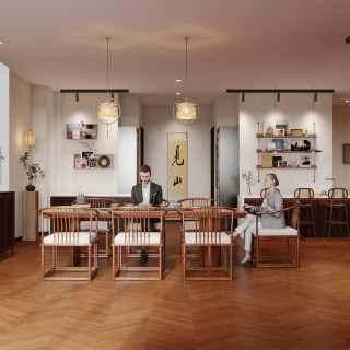 新中式培训室特写