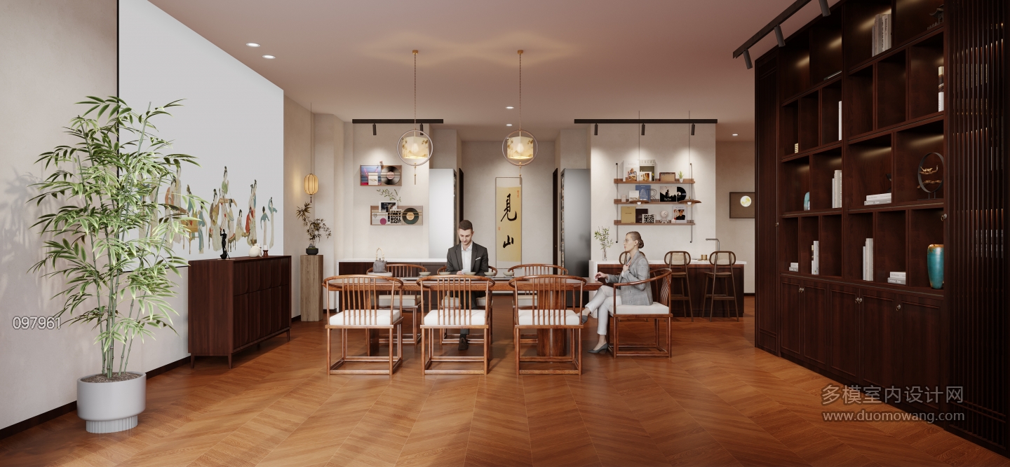 新中式培训室特写