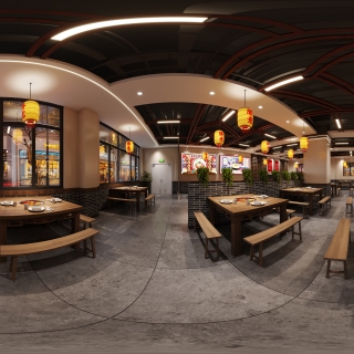 现代火锅店全景B