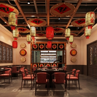 新中式潮汕火锅店1F散座区静态 (1)