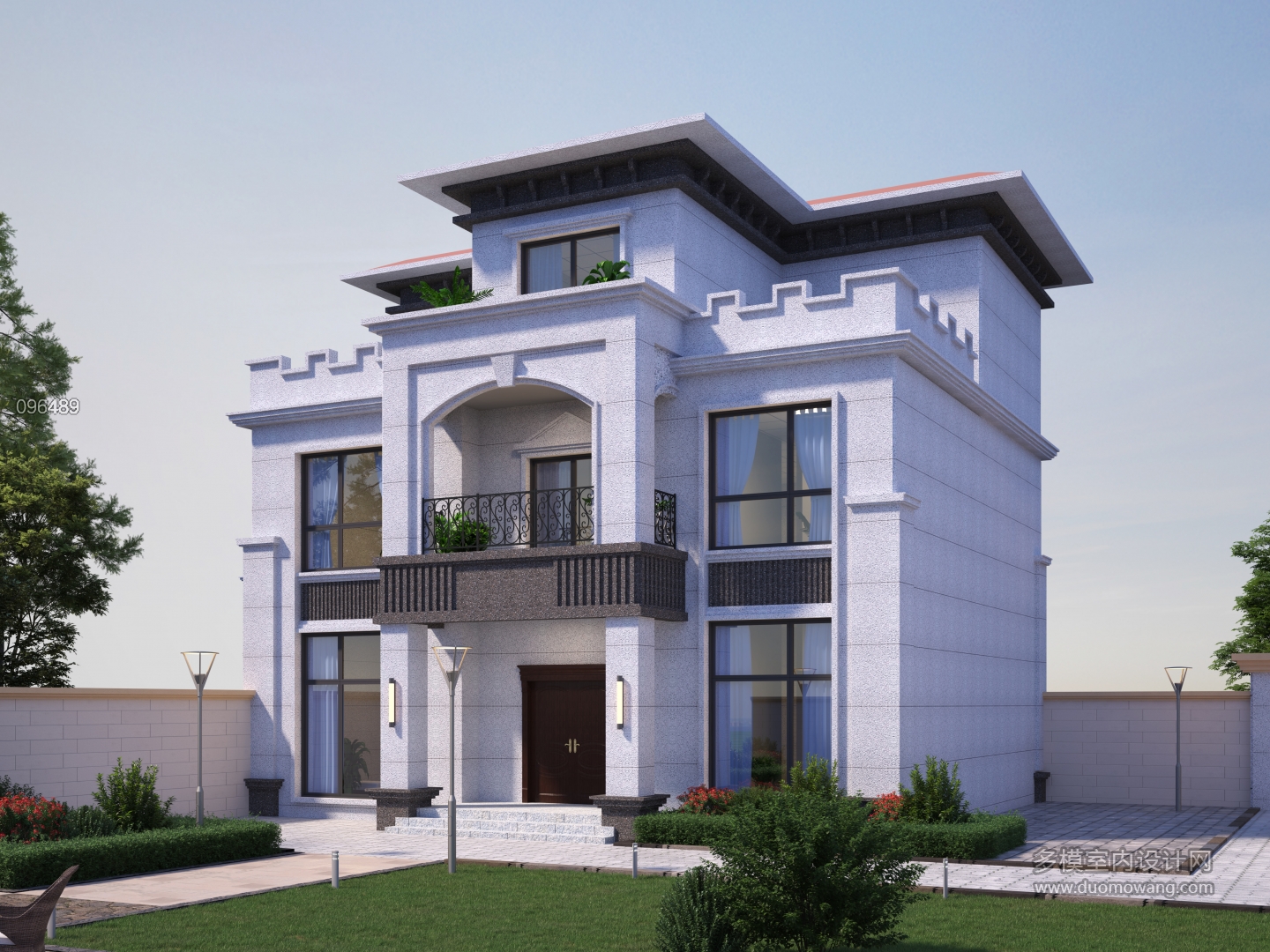 905白麻石别墅透视