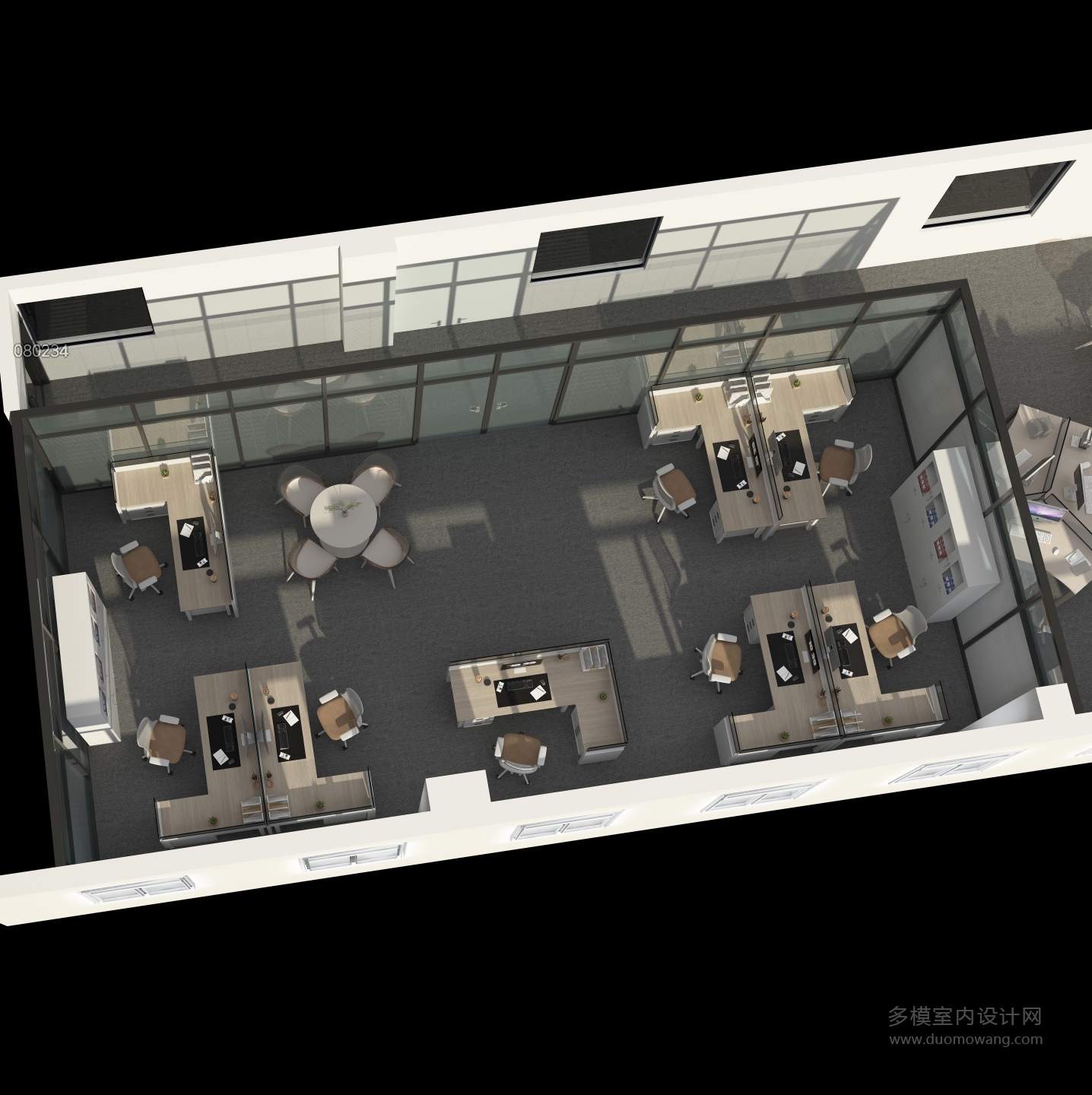 现代办公室鸟瞰3