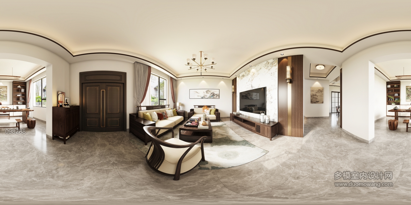 新中式客厅全景