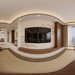 新中式客厅全景