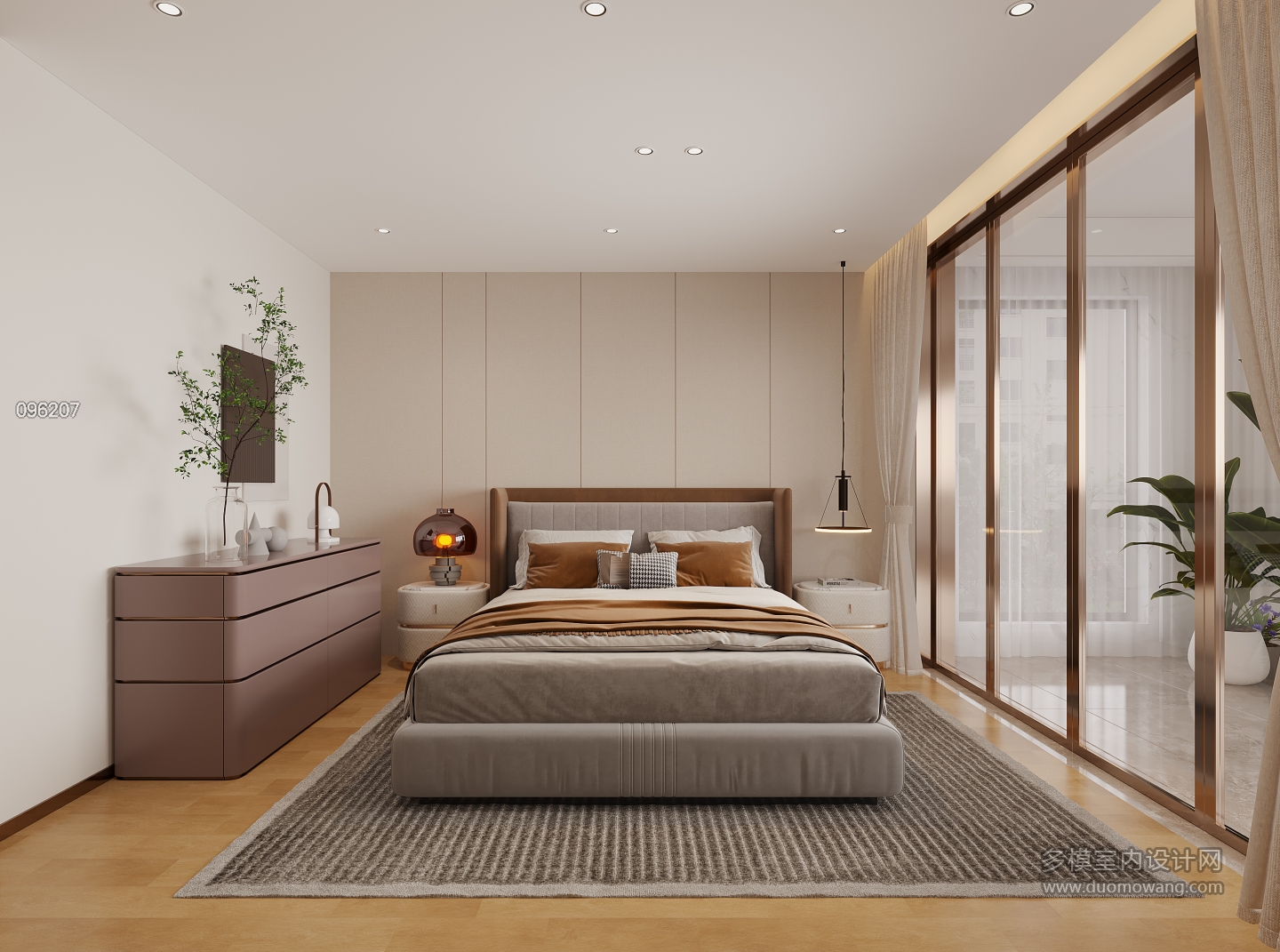 现代沙发墙背后卧室