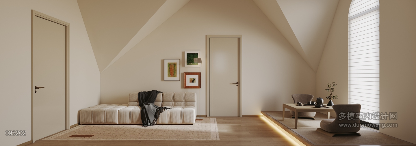 现代奶油客厅一