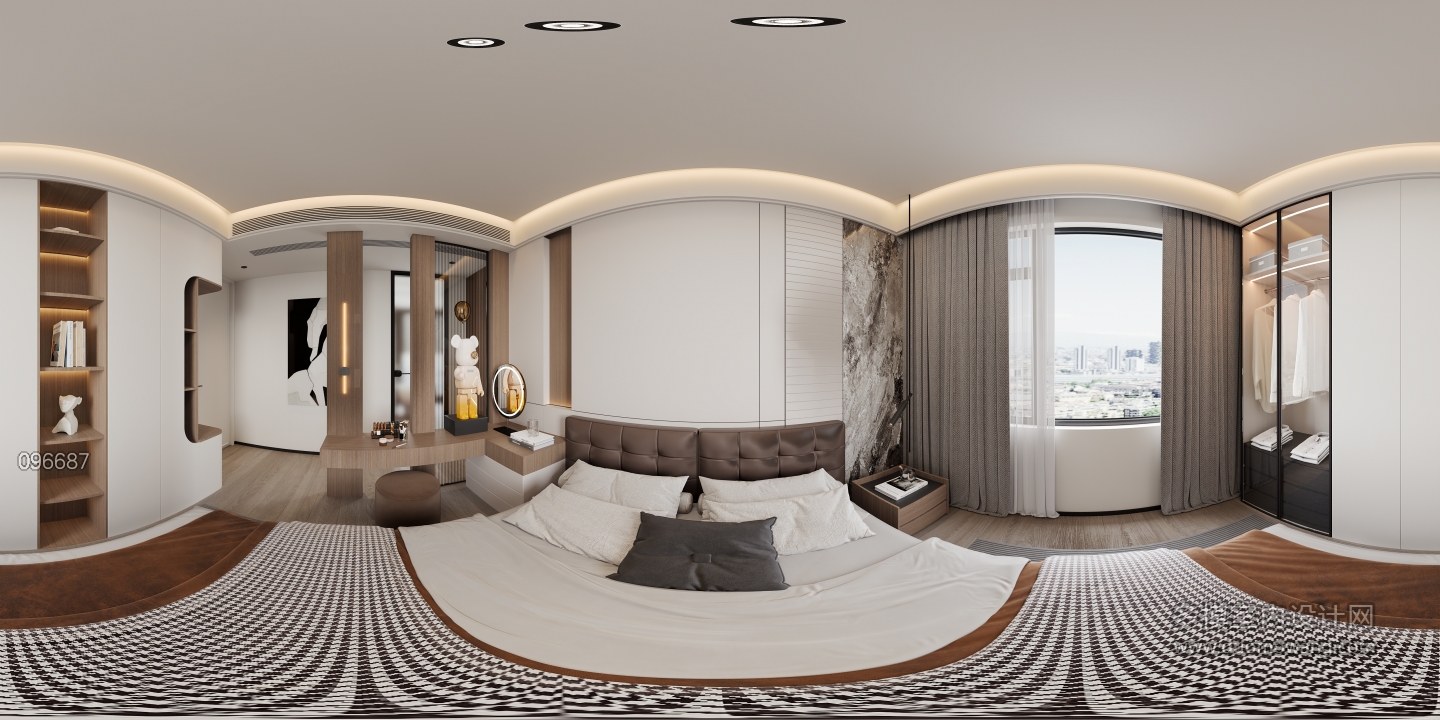 现代主卧全景