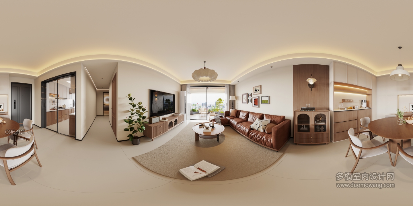 1现代中古风客餐厅全景