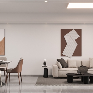 现代客餐厅沙发背景墙