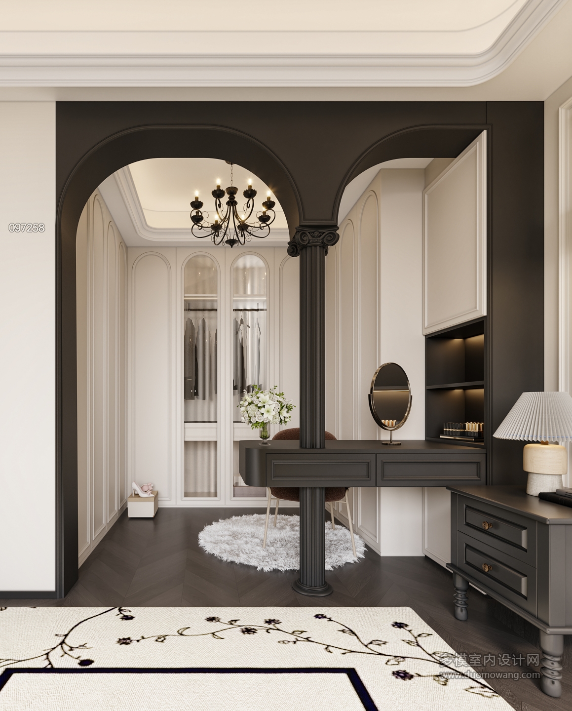 三层法式衣帽间