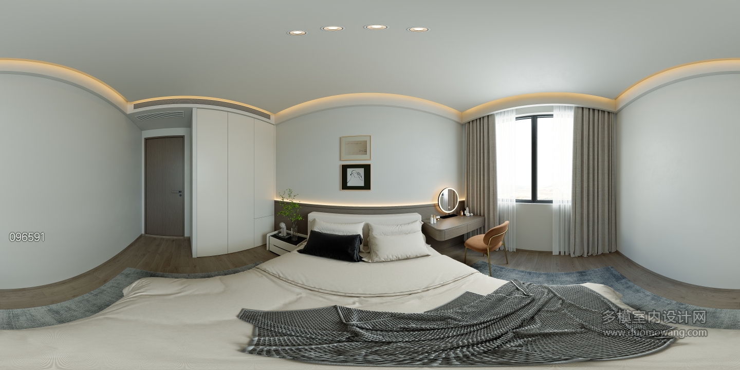 现代卧室全景
