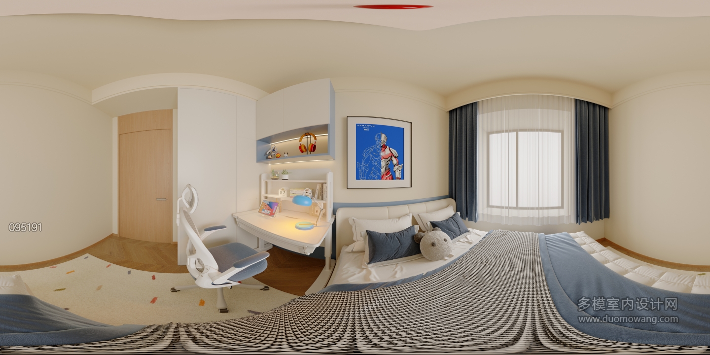 现代次卧全景